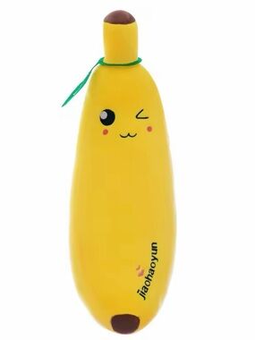 Yellow Banana Plush Toy Large with Winking Face 27.5 Inches